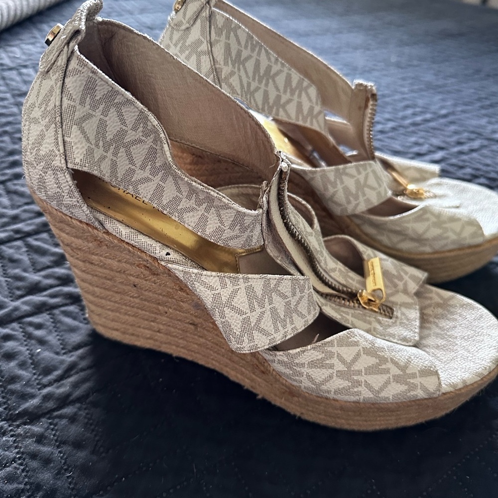 Michael Kors Beige Wedge Sandals - Picture 5 of 5